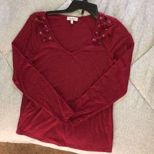 Burgundy long sleeve shirt
